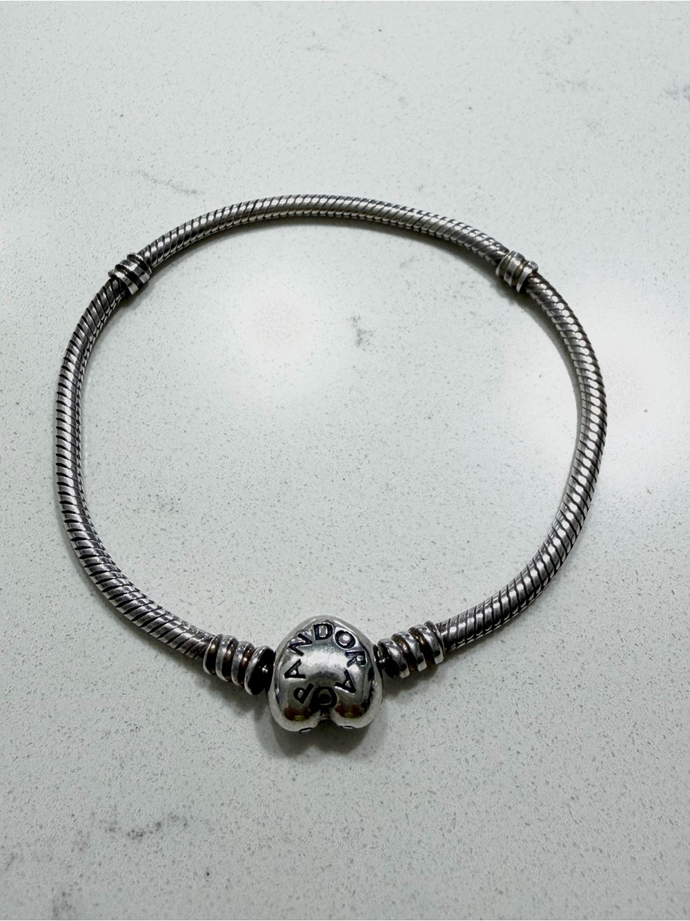 Pandora snake silver heart claps